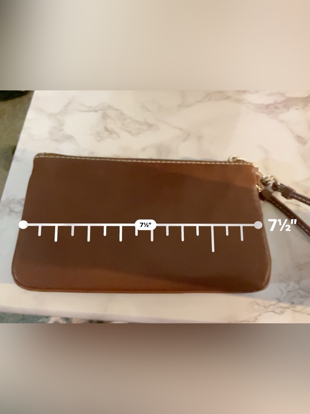 Coach Soho Wristlet British Tan Leather Buckle Pocket Y2K Contrast Stitch - Picture 9 of 14